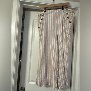 American Eagle Outfitters Striped Pants in Blue and Cream